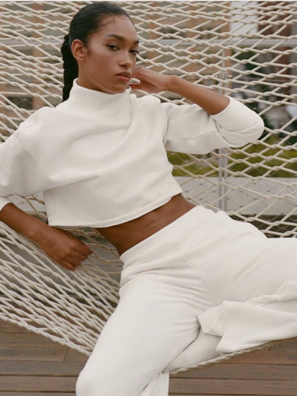 Alo Yoga Cropped Serenity Coverup Ivory Size L